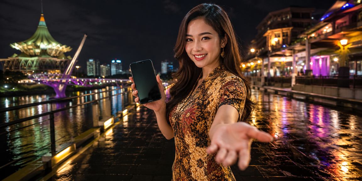 Pemenang menerima bonus cashback loteri bergaya batik di Kuching Sarawak